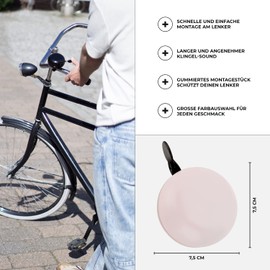 Urban Zweirad bicycle bell, Big Mama (large), bell for Dutch bikes or women’s bicycles, pink, xl