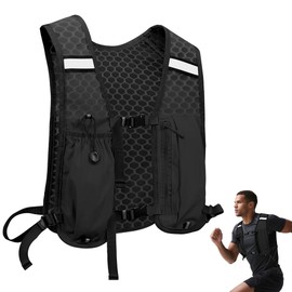 Alaoo Running Vest, Lightweight Hydration Backpack ,Breathable Reflective Running Backpacks for Women & Men Outdoor Sports, Marathon, Trail Race, Cycling, Hiking（Black）