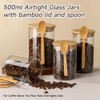 Deeriz Airtight Food Storage Containers with Bamboo Lids and Spoon