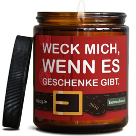 Originelle Weihnachts Duftkerze mit Spruch zu Weihnachten | Handgemacht in Berlin | In Geschenkbox | Witzige & Freche Weihnachts Geschenk Kerze Familie Lehrer Idee Tischdeko |Tanne