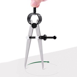 ieron 10 Inch 250mm Metal Adjustable Lockable Steel Divider Rotating Scratch Leather Compass Sewing Tools for Geometry, Drawing, Drafting