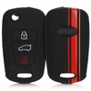 kwmobile Car Key Case Compatible with Hyundai 3-Button Folding Car