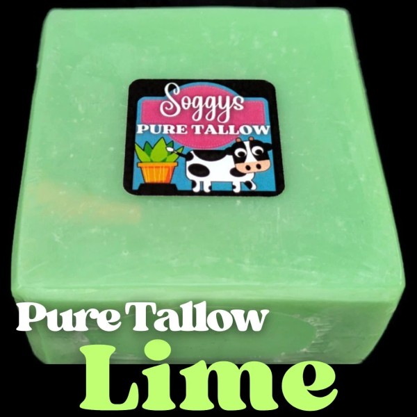 Unbranded Bar Soap, Beef Tallow, Lime, Handcrafted, All Natural, 5-6