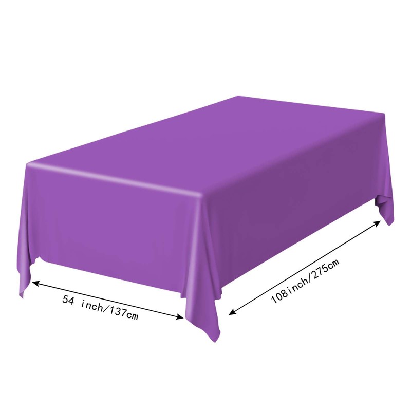 FALIZIFU 2 Pack Purple Plastic Tablecloth Disposable Table Covers Rectangle