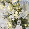 Sea Team Plastic Christmas Glitter Snowflake Ornaments Christmas Tree Decorations,