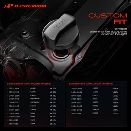 A-Premium Engine Oil Filler Cap Oil Cap Compatible with Toyota Camry 1999-2006, Highlander 2001-2007, Sienna, Avalon, Supra, Solara & Lexus RX300, RX330, RX400h, ES300, ES330, IS300, GS300, SC300