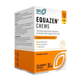 Equazen Equazen Childrens Chews, Omega 3 and Omega 6 Supplement, Clinically Researched Blend of DHA, EPA and GLA, Supports Brain Function, Suitable from 3+ to Adult, 180 Strawberry Flavoured Chews