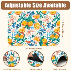 Dish Drying Mat Fruit Orange and Leaves Coffee Bar Mat for Countertop Absorbent Coffee Mat Rubber Backed Hide Stain Dish Drainer Rack Mat Coffee Maker Coffee Pot Dining Room Decor 15.7 x 23.6 Inch