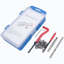 DJYIYEW M6x1.0 Thread Repair Kit, Metric Helicoil Thread Repair Kit with HSS Drill and Stainless Inserts for All Metals, Composites, Polymers and Other Materials