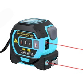 60M Infrared Laser Tape Measure, 3-in-1 Handheld Laser Distance Meter with Large LCD Display, Laser Measurement Tool Scales,5M Tape Measure and Cross Line Laser