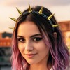 Maeaccx Gold Spiked Headband for Women, Punk Gothic Headwear, Spiky