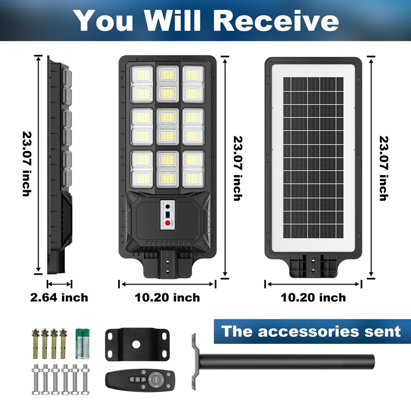 Sinpbw Solar Street Light 9000W Outdoor Light Wide Angle Motion
