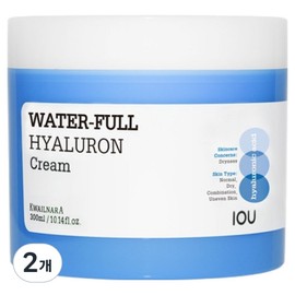 IOU Waterfull Hyaluronic Cream, 300ml, 2 pieces / 아이오유 워터풀 히알루론 크림, 300ml, 2개