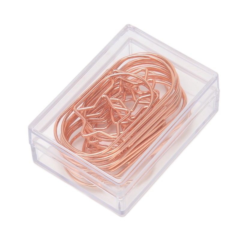 100pcs Rose Gold Star Paper Clips Slip Resistance Rust Prevention