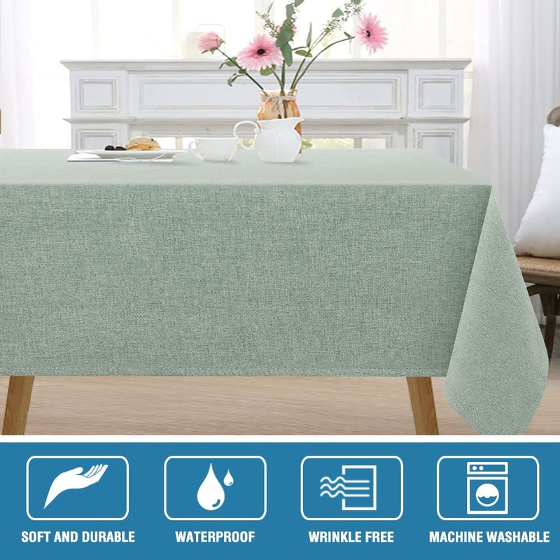 H.VERSAILTEX Rectangle Linen Textured Table Cloth Thick Fabric Wrinkle Free