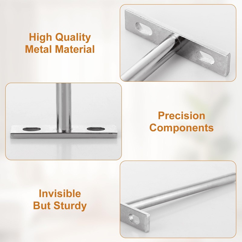 APACALI 10 Pack Floating Shelf Bracket 6 Inch, 150mm Invisible