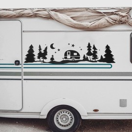 iplusmile Car Side Door Body Decal Stickers, Large Tree Forest Night DIY Decals, Waterproof Vinyl Auto Trunk Decoration Accessories Universal for RV Truck SUV Camper Trailer