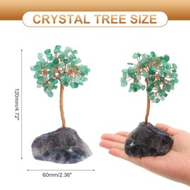 PATIKIL Crystal Tree Gifts for Women, Handcrafted Tree of Life Tree Natural Stones for Wealth and Luck Home Office Decor Birthday Gifts for Mom & Dad, Green