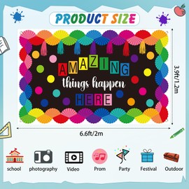 SmoothNovelty Classroom Welcome Bulletin Board Decoration Amazing Things Happen Here Banner Back to School Decor for Kindergarten Preschool Elementary Middle School