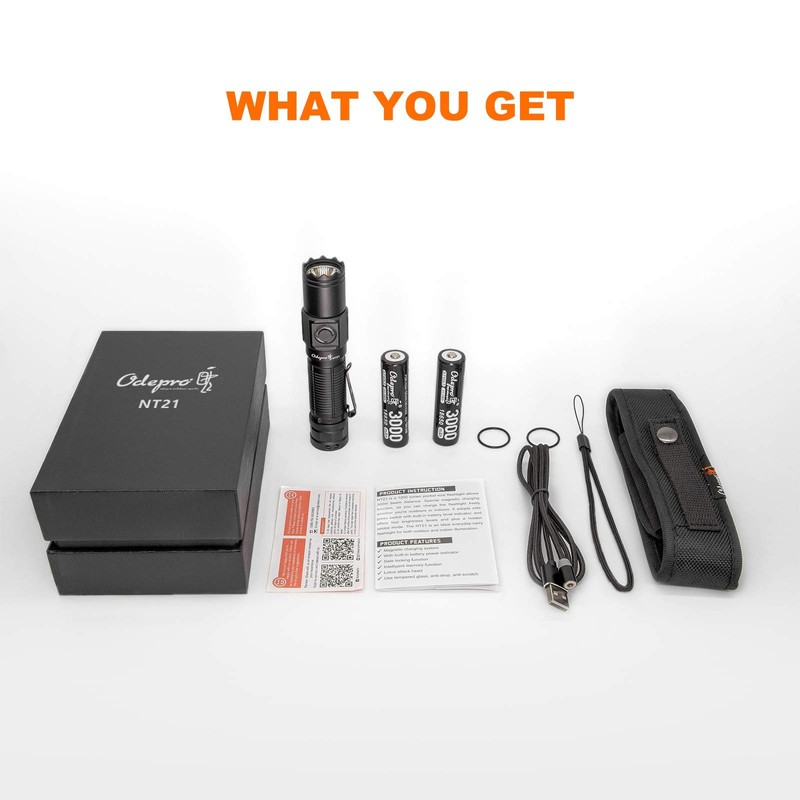 Odepro NT21 1200 Lumen Super Bright LED Rechargeable Flashlight with