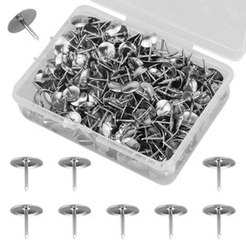 500pcs Silver Thumb Tacks - 9.5mm Round Push Pins Iron Thumb Tacks Office Pins Head Nail Pin Doornail Metal Pin Map Tacks for Corkboards, Crafts, Maps, Photos, Home, Office, and DIY Projects