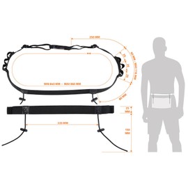 Karteo Race Number Strap [Pack of 1] Running Belt Black Running Belt Number Belt Elastic Start Number Belt with Sliding Cord Loops Start Number Strap