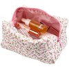 Healeved Floral Makeup Organizer Bag Portable Toiletry Case Zipper Closure