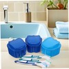 Ipetboom 3 Sets Denture Box with Brush Storage & Cleaning