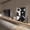 BASNLIFE Sandstone Hand-Painted Minimalist Wall Art, Black and White Abstract