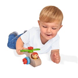 Eichhorn 100039103 - Constructor Maxi Hubschrauber, 9-tlg., Holz-Konstruktions-Set, extra große Bauteile, FSC 100% Zertifiziertes Buchenholz, Made in Germany