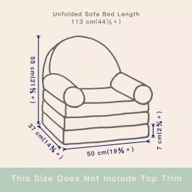 babylovee MOONBEEKI Comfy Toddler Chair, Kids Couch Fold Out To Lounger, Foldable Baby Sof - Tan Bear