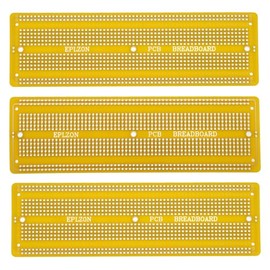 EPLZON 3 Pieces 6.8 x 2.05 Inch Breadboard Solderable Prototype PCB Board Kit for Electronics Projects Compatible with DIY Soldering Circles Projects Prototype Board, Yellow