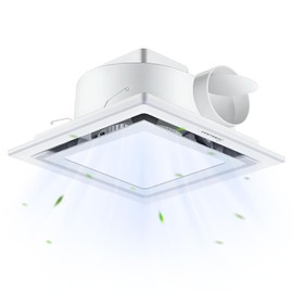 Bathroom Exhaust Fan with Light 10" Ultra Quiet 1.0 Sones,1000LM, 5CCT, Exhaust Fan Mounting Opening 8"x8" in 110CFM Bathroom Fan with Light Ceiling Mount for Home, Bath, Office