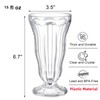 Mezchi 6 Pack Acrylic Milkshake Glasses, 15 OZ Plastic Old