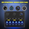 Nilight 6 Gang Rocker Switch Panel Waterproof Pre-Wired Aluminum Panel