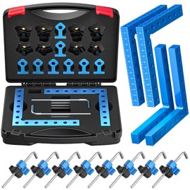 Ecarke Corner Clamps for Woodworking, 4 Pack 5.5" Aluminum Alloy Right Angle Woodworking Tools, 90 Degree Clamp for Picture Frame Box Cabinets Drawers