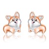 Dreamboat Corgi Stud Earrings for Women 925 Sterling Silver Rose