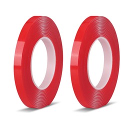 MAEXUS Transparent Double Sided Tape, 0.4 x 0.4 inch (10 mm) x 0.04 inch (10 mm) x 0.04 inch (1 mm) Thick, 2 Pieces Nail Line Tape, Nail Tip, Super Strong Double Sided Tape, Heat Resistant, Nail Tip,