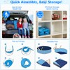 Foldable Kiddie Pool with Removable Canopy, 47in Portable Kids Swimming