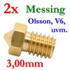 2x E3D V5 V6 JHead 0.6 mm Brass Nozzle for