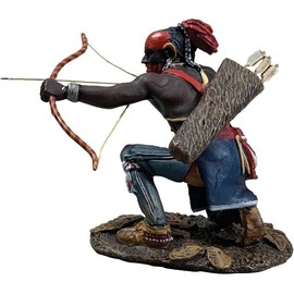 W. Britain American Revolution 16116 Woodland Indian Kneeling Shooting Bow 1:30 Scale Metal