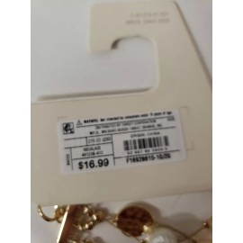 A New Day 8" 3 Row Pearl Bead Necklace Pearl Gold Beaded