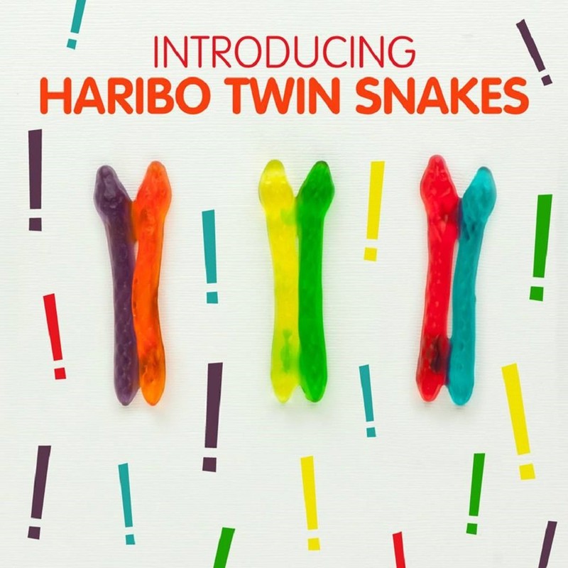 HARIBO Gummi Candy, Twin Snakes Sweet & Sour Gummy Candy,