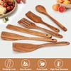6 Pcs Best Flat Wood Spatula Set Teak Wooden Spoon