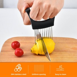 Stainless Steel Onion Holder for Slicing,Onion Slicer Holder,Onion Cutter for Slicing of Onions,Tomatoes,Avocados,Eggs and Other Vegetables,Kitchen Utensils