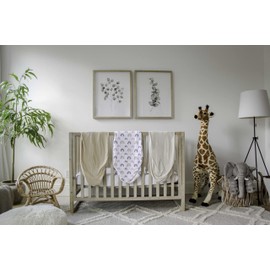 NODNAL CO. Fitted Crib Sheet - 100% Cotton for Baby Girl/Boy Nursery Bedding - Gender Neutral Patterns and Colors - Unisex for Standard Baby or Toddler Crib Mattress (Solid Bone)