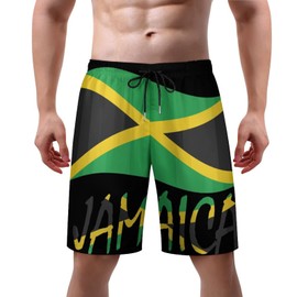 Joyidec Mens Flag Swim Trunks Quick Dry Swim Beach Shorts with Mesh Lining XS-3XL, Jamaica Jamaica Flag, XX-Large