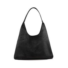 AdiStylinno Suede Tote Bags for Women, Large Capacity Suede Shoulder Bag for Women, Retro Hobo Slouch Bag Trendy Handbag with Snap for Work Travel (Black)