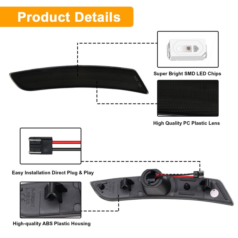 Aexploer LED Side Marker Lights Kits Compatible with Camaro 2016-2023,