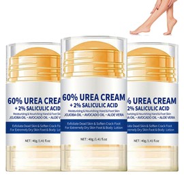 Urea Foot Cream,Urea Cream 60 Percent for Feet,Urea Moisturising Relieves Cracking and Dryness Foot Cream for Women & Men Feet, Knee, Elbow, Hand -3PCS